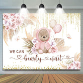 Blumen Teddy Tragen Mit Luftballons Hintergrund Für Baby